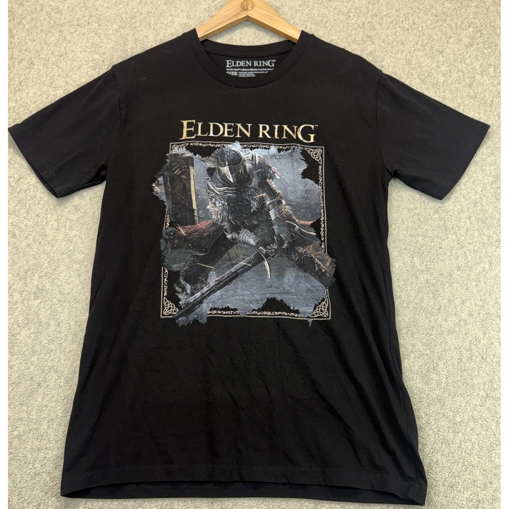 Elden Ring Mens Crew Neck T-Shirt Black Short Sleeve Lightweight Graphic Print M